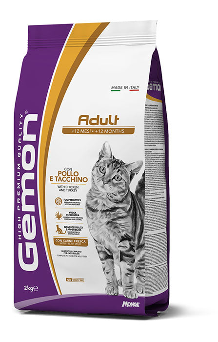 Gemon Adult con Pollo e Tacchino - crocchette per gatti adulti