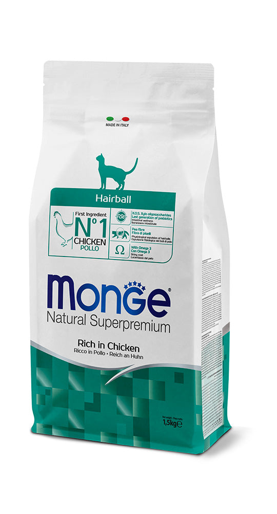 Monge Natural Superpremium Hairball Ricco in Pollo