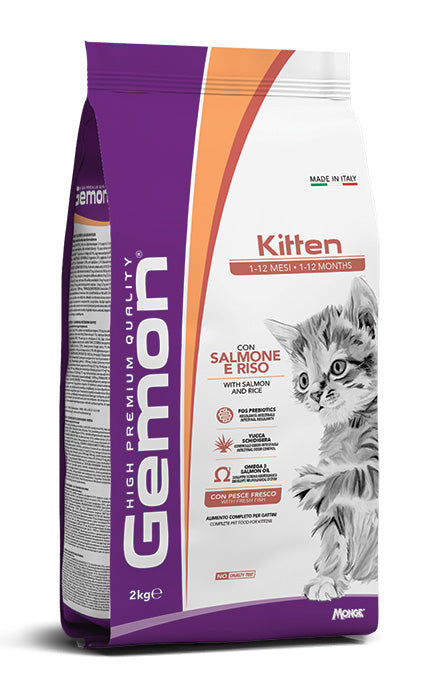 Gemon Kitten con Salmone e Riso - crocchette per gattini fino a 1 anno