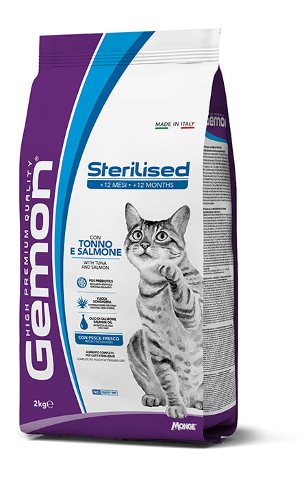 Gemon Sterilised con Tonno e Salmone - crocchette per gatti sterilizzati