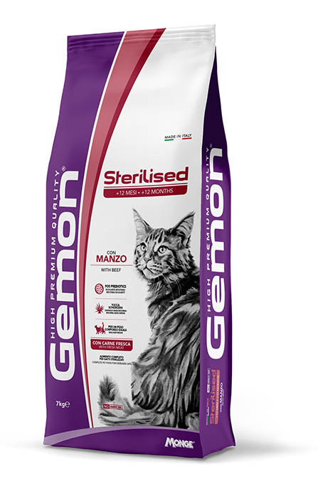 Gemon Sterilised con Manzo - crocchette per gatti sterilizzati