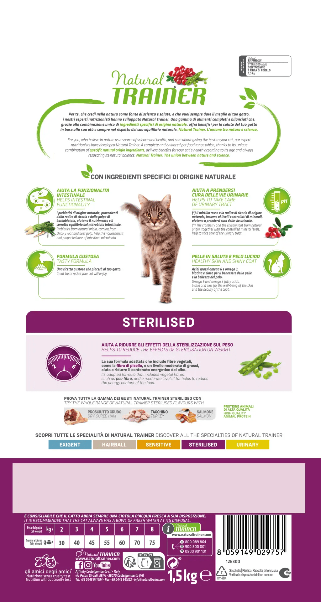 NATURAL TRAINER - Cat Sterilized - TACCHINO