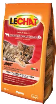 LE CHAT crocchette per gatto adulto - Manzo
