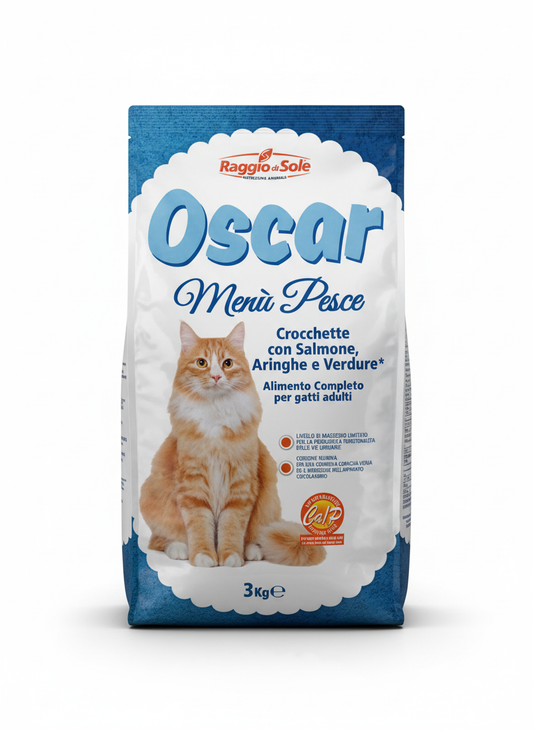 OSCAR menu pesce - 3 kg - crocchette con SALMONE, ARINGHE e VERDURE