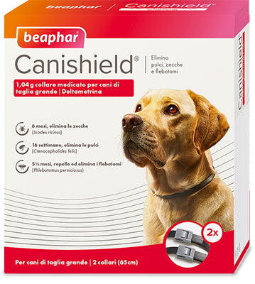 Beaphar - Canishield Collare antiparassitario contro zecche, pulci e flebotom