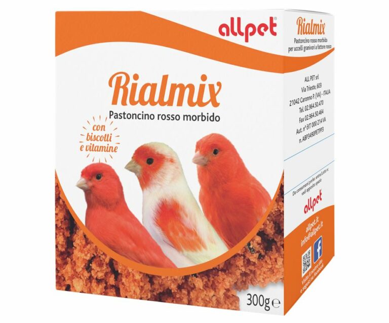 RIALMIX - pastoncino rosso morbido per uccelli granivori a fattore rosso