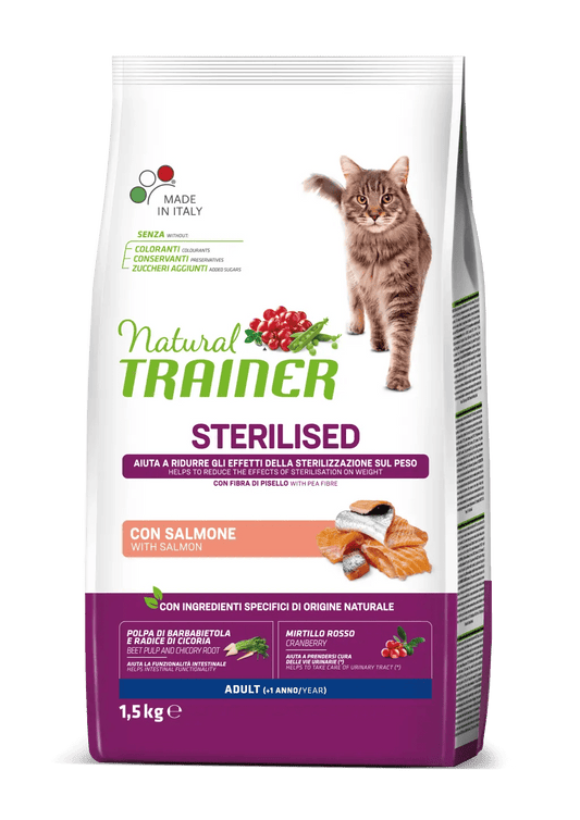 NATURAL TRAINER - Cat Sterilized - SALMONE - crochette per gatti sterilizzati