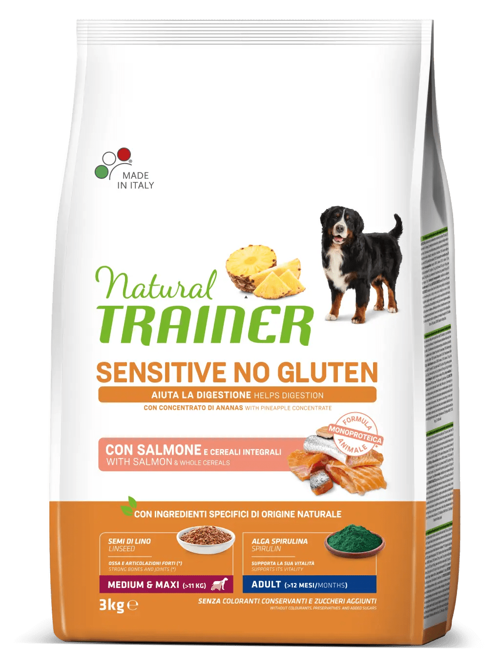 Natural Trainer - Dog Medium & Maxi - SENSITIVE - NO GLUTEN - Salmone