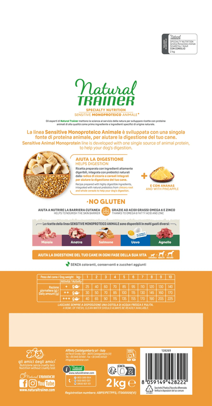 Natural Trainer - Dog Small & Toy - SENSITIVE - NO GLUTEN - Coniglio