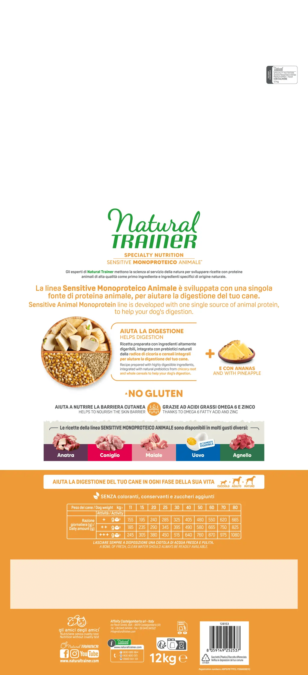 Natural Trainer - Dog Small & Toy - SENSITIVE - NO GLUTEN - Salmone
