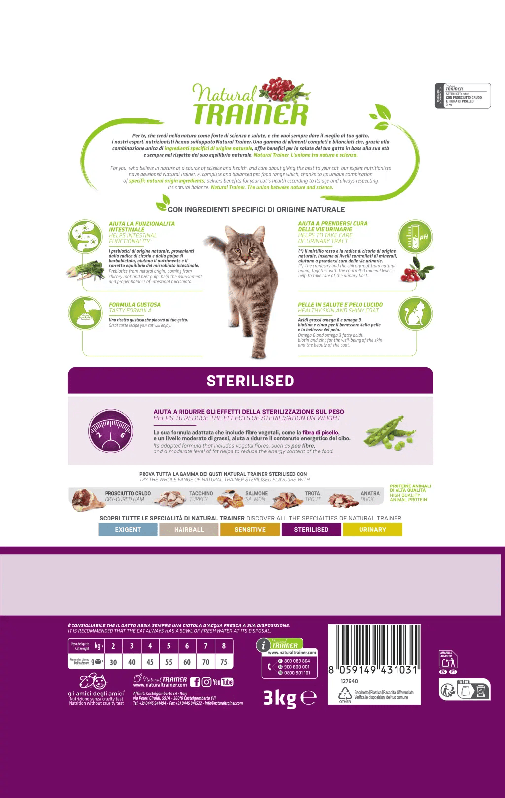 NATURAL TRAINER - Cat Sterilized - PROSCIUTTO