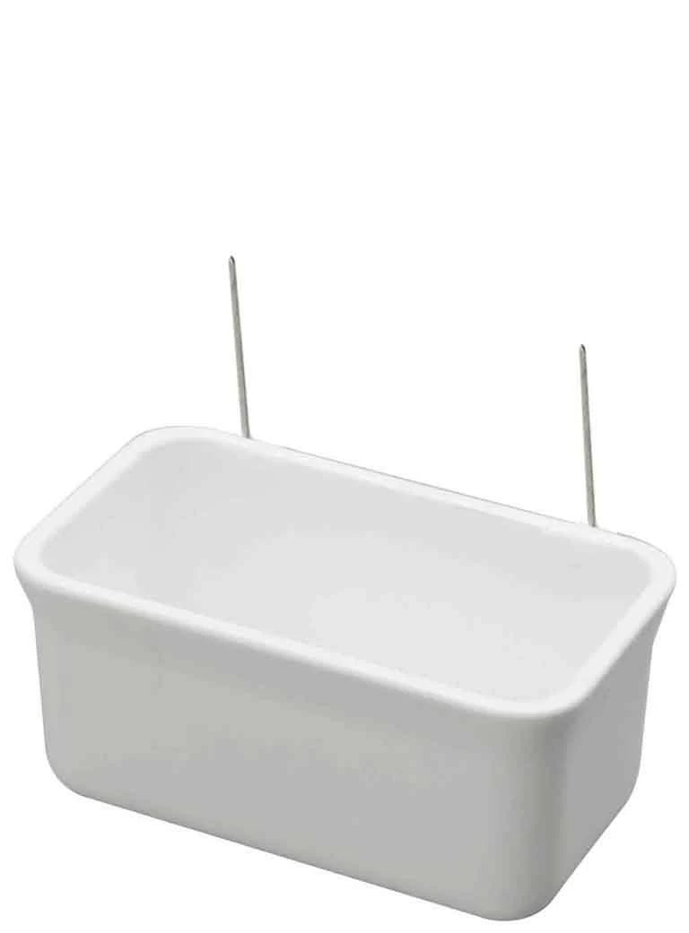 Mangiatoia Parma bianca con ferri - 9x5x4,4 cm