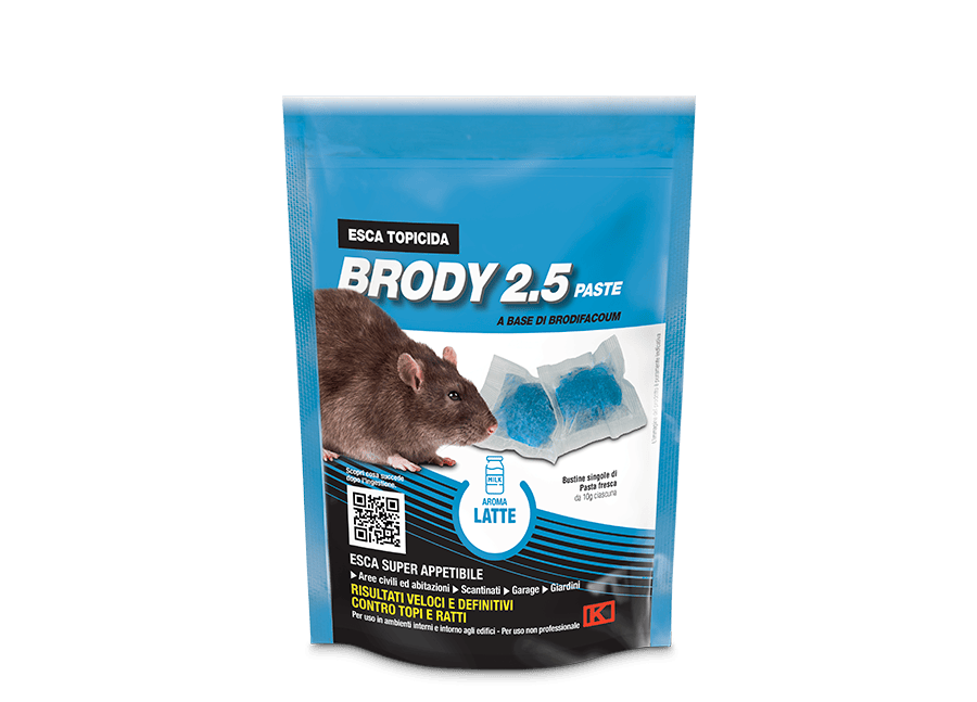 Brody 2.5 A base di Brodifacoum - esca in pasta fresca - latte