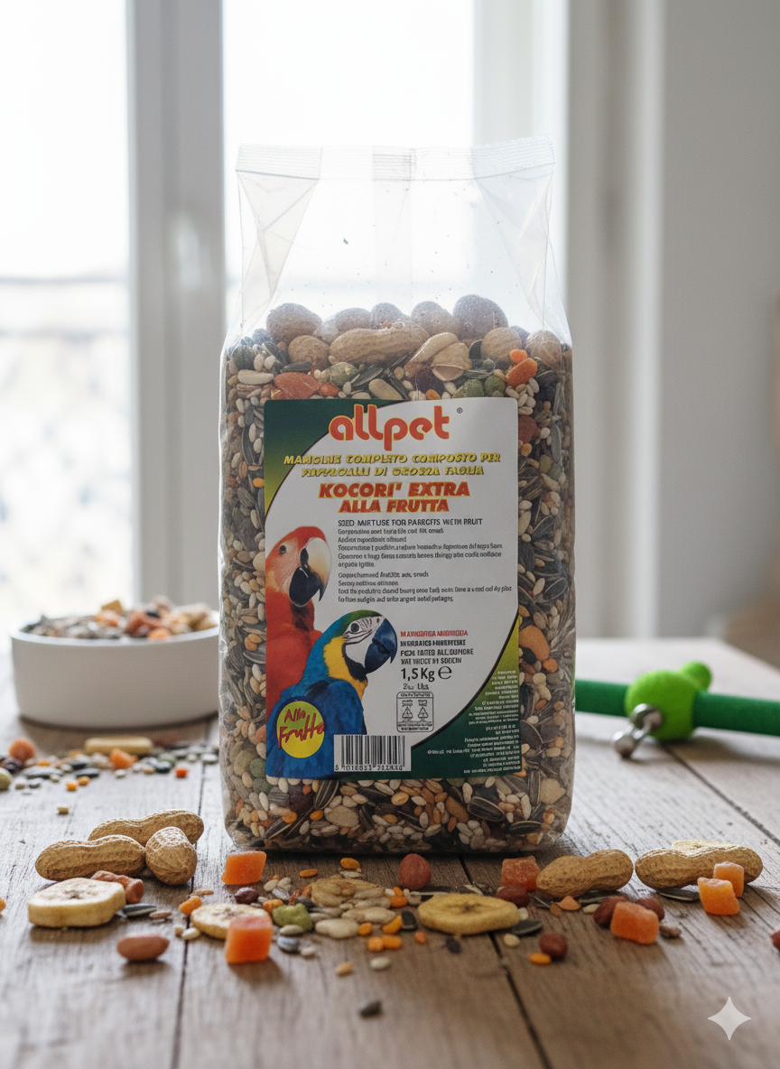KOCORI' extra alla frutta - mangime completo per pappagalli di grossa taglia