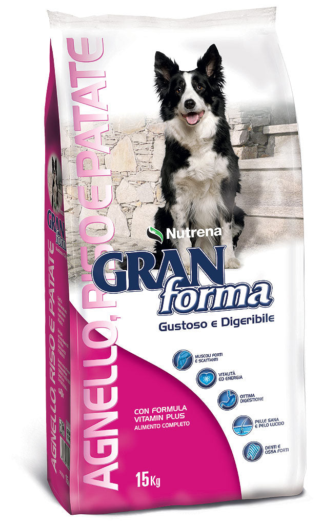 GRAN FORMA Crocchette per cani adulti  AGNELLO, RISO E PATATE