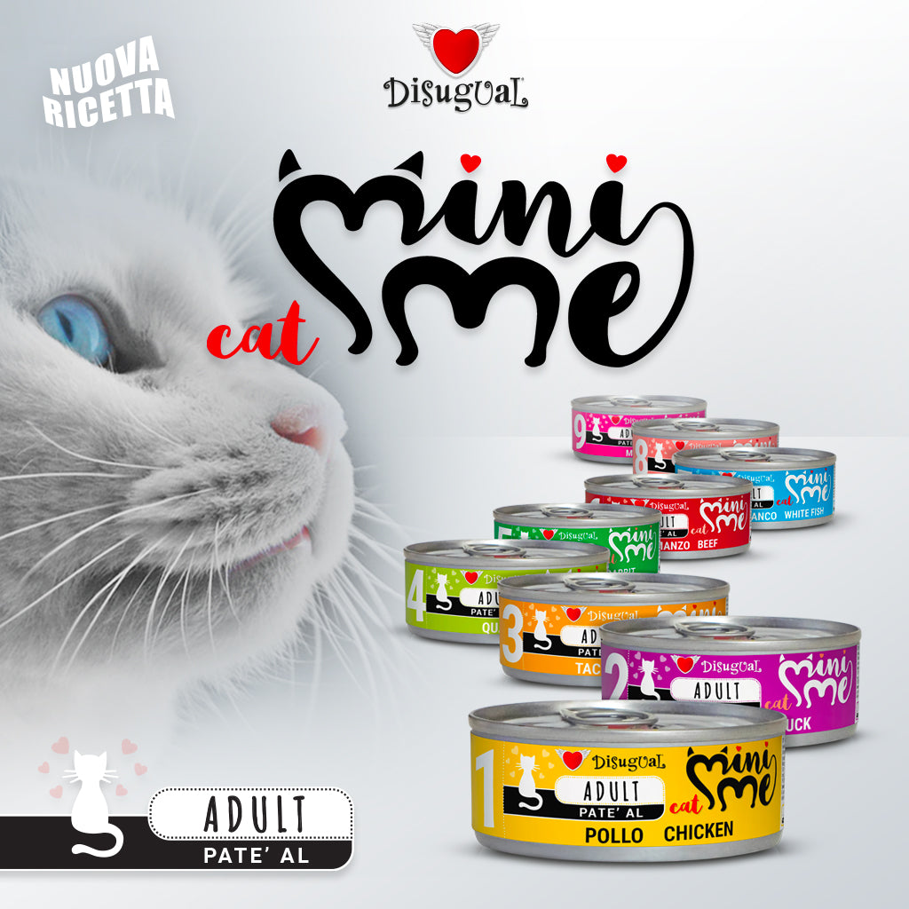 DISUGUAL - 85 g - Alimento umido per gatti adulti MINI ME - Patè