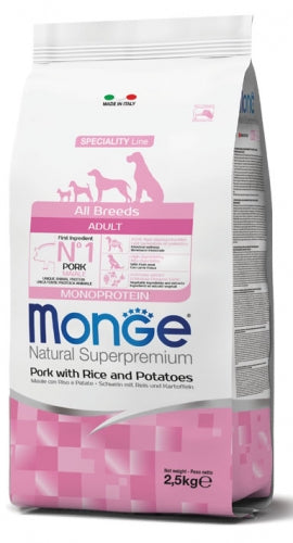 MONGE - All Breeds Adult Monoprotein Maiale con Riso e Patate